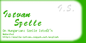 istvan szelle business card